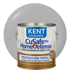 KENT - ESMALTE AGUA - CuSafe™ Home Defense Antibacterial - 4L GRIS PERLA