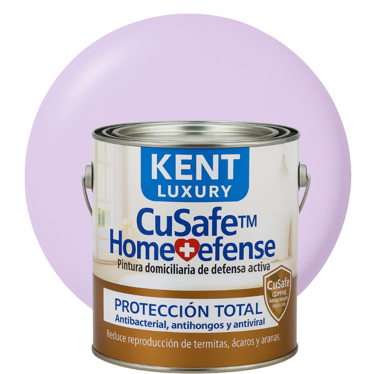 KENT - ESMALTE AGUA - CuSafe™ Home Defense Antibacterial - 4L LILA ALGODÓN