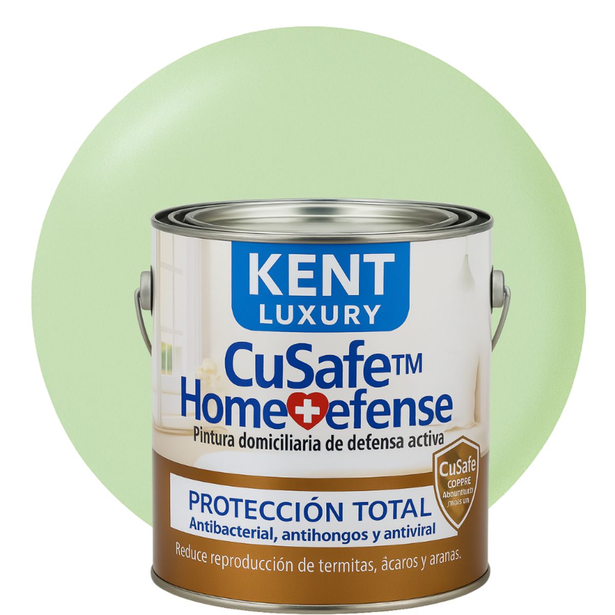 KENT - ESMALTE AGUA - CuSafe™ Home Defense Antibacterial - 4L VERDE PISTACHO