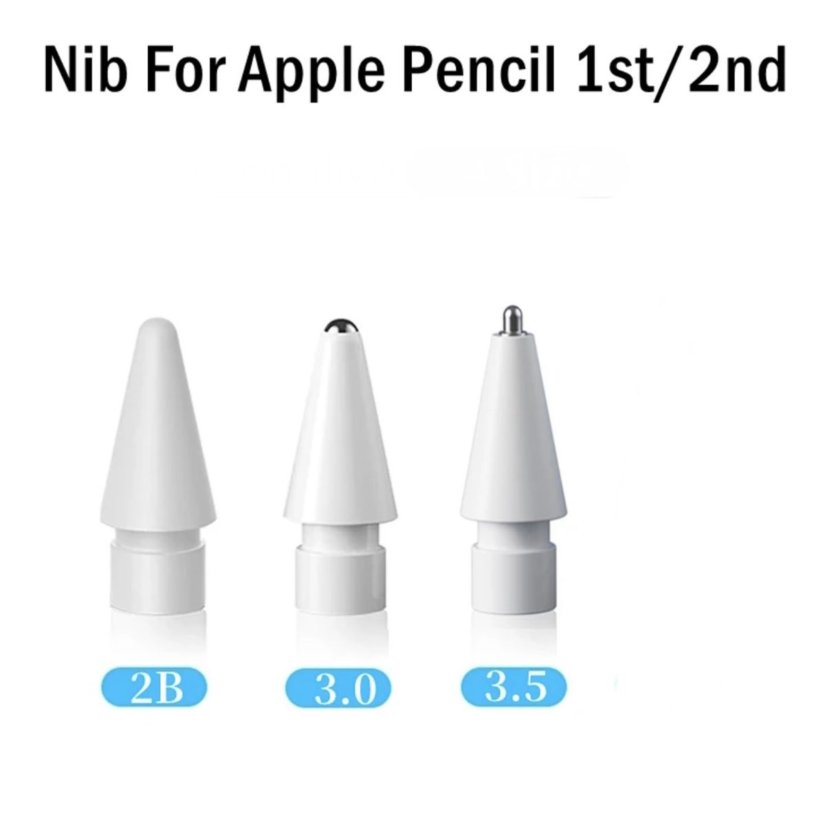 GENERICO - 3x Puntas Normal / 3.0 / 3.5 Reemplazo Para Apple Pencil 1-2da Gen