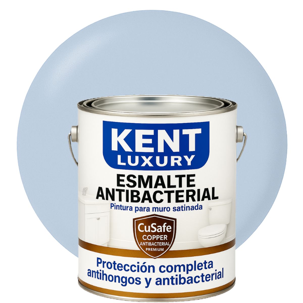 KENT - ESMALTE AGUA SATINADO- Antibacterial - 4L AZUL SERENITY