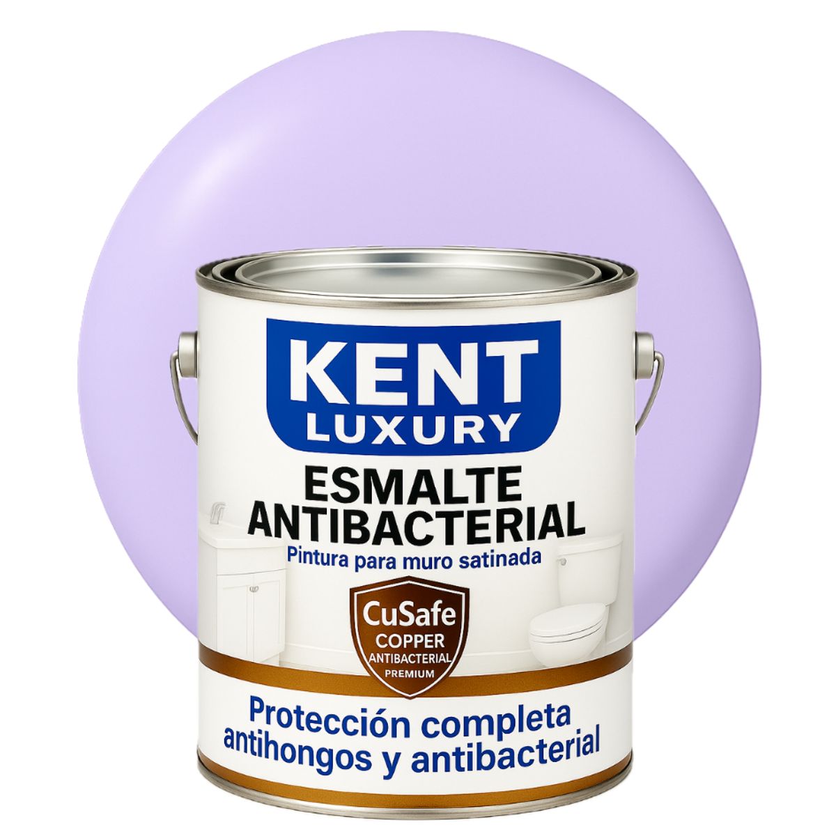 KENT - ESMALTE AGUA SATINADO- Antibacterial - 4L LAVANDA SUAVE