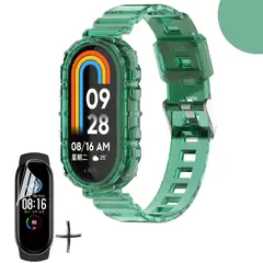 GENERICO - Correas Silicona Transparente + Lámina Para Xiaomi Mi Band 8 / 9 / 10