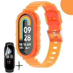 GENERICO - Correas Silicona Transparente + Lámina Para Xiaomi Mi Band 8 / 9 / 10