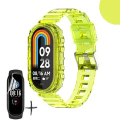 GENERICO - Correas Silicona Transparente + Lámina Para Xiaomi Mi Band 8 / 9 / 10