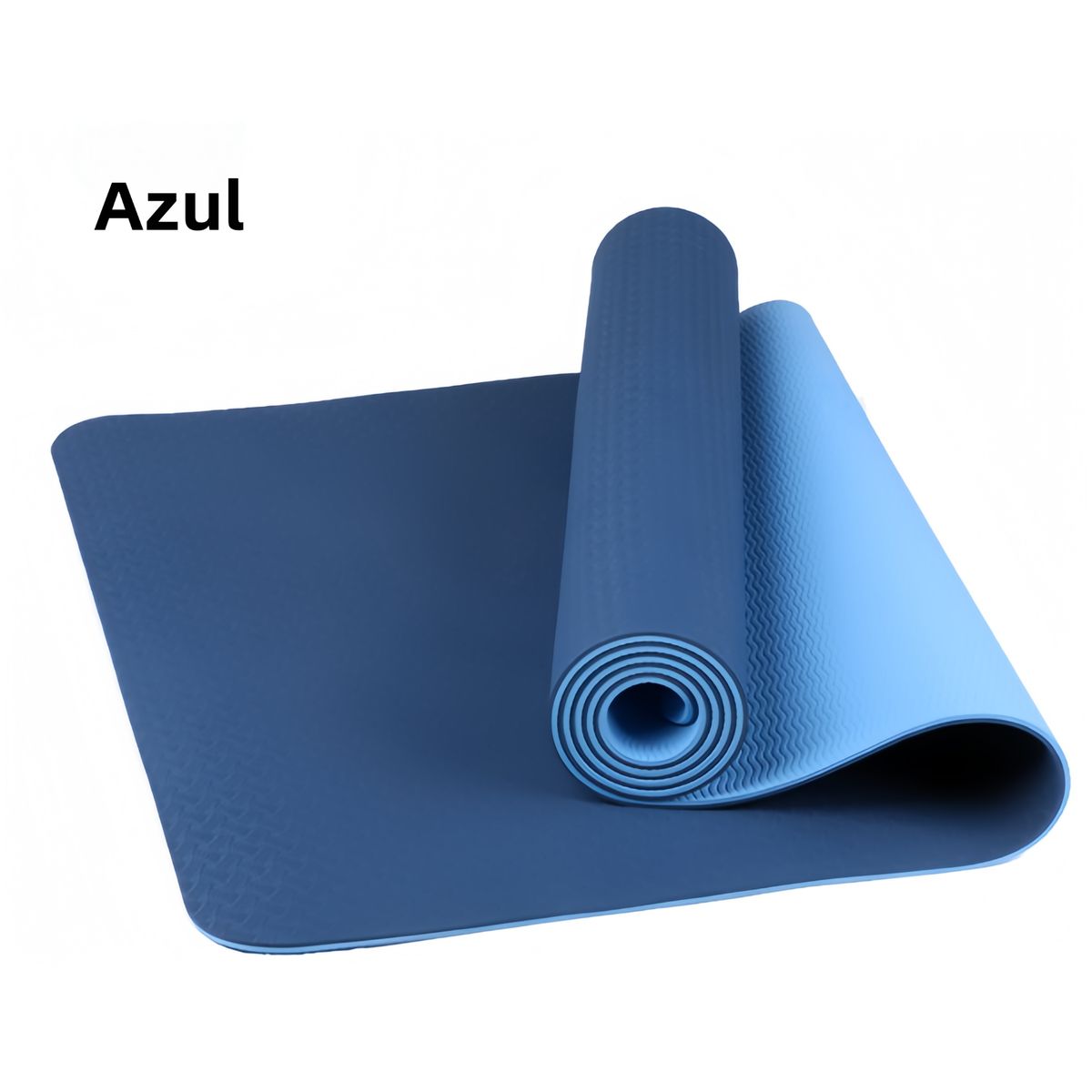 OASIS - Esterilla de yoga TPE de dos colores, ecológica, 183 x 61 x 0.8 cm.Azul