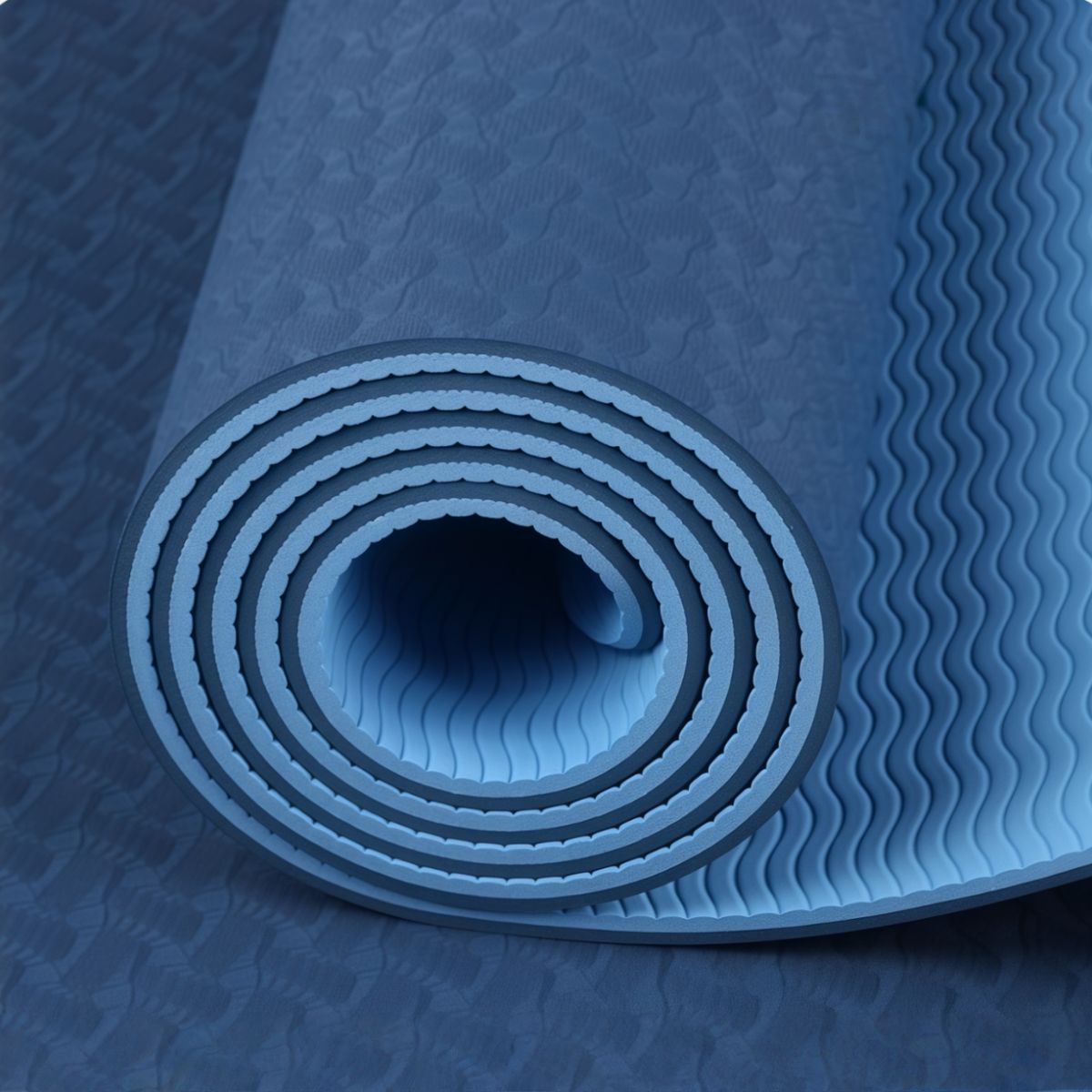OASIS - Esterilla de yoga TPE de dos colores, ecológica, 183 x 61 x 0.8 cm.Azul