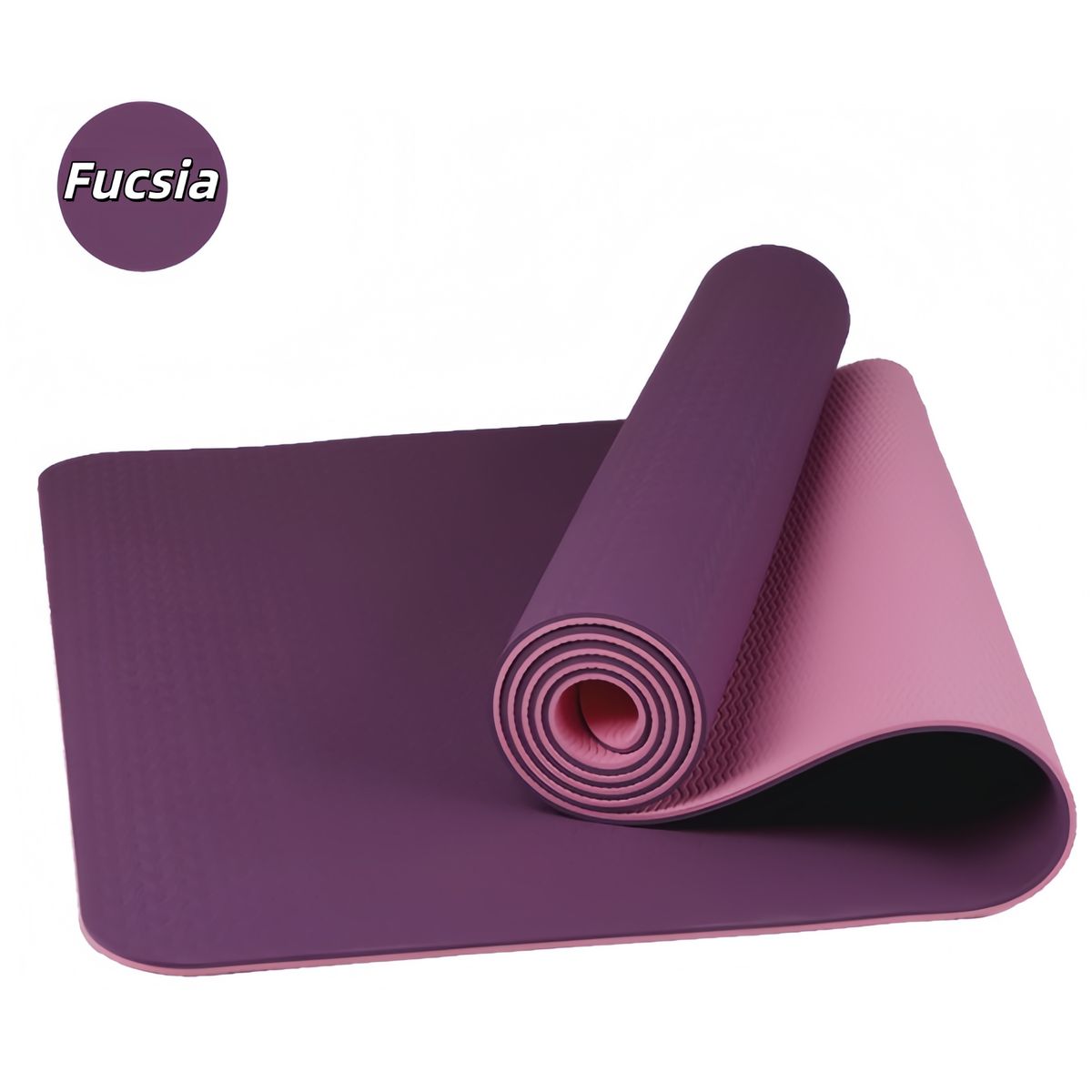 OASIS - Esterilla de yoga TPE de dos colores, ecológica, 183 x 61 x 0.8 cm.Fucsia