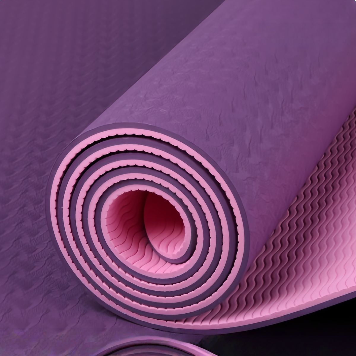 OASIS - Esterilla de yoga TPE de dos colores, ecológica, 183 x 61 x 0.8 cm.Fucsia