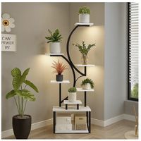 Organizador Repisa Decalacion Estante Planta Librero Con Luz