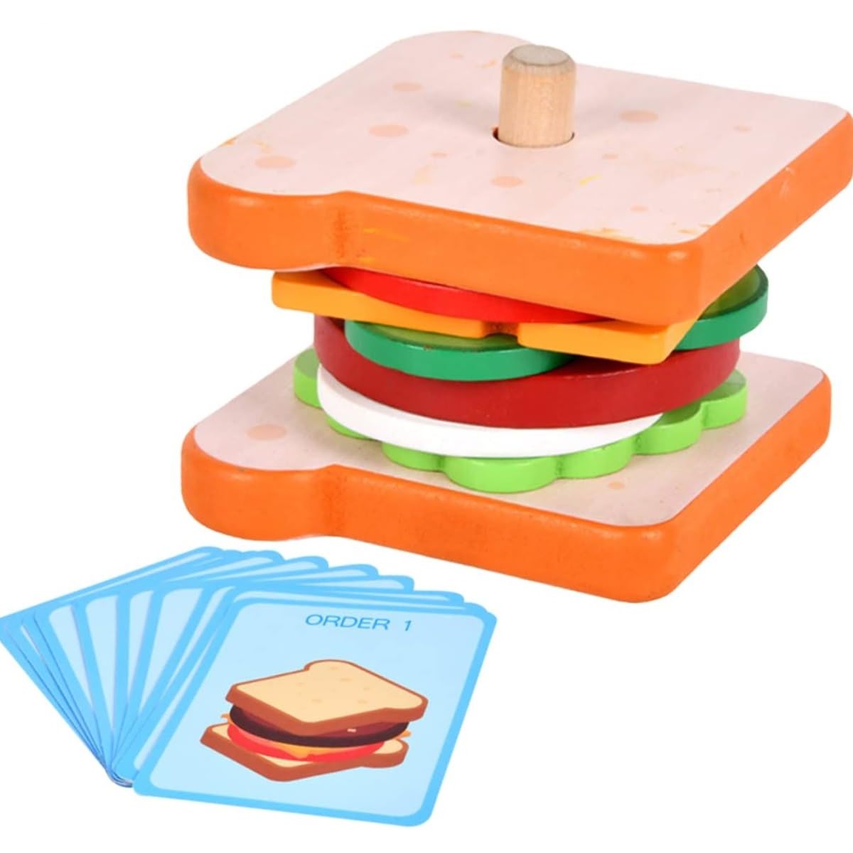 GENERICO - Sándwich De Madera Juguete Montessori Didáctico