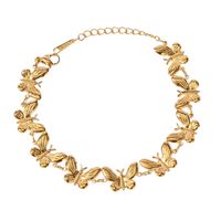 Pulsera dorada Mariposas en acero inoxidable