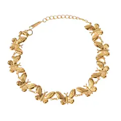 GENERICO - Pulsera dorada Mariposas en acero inoxidable