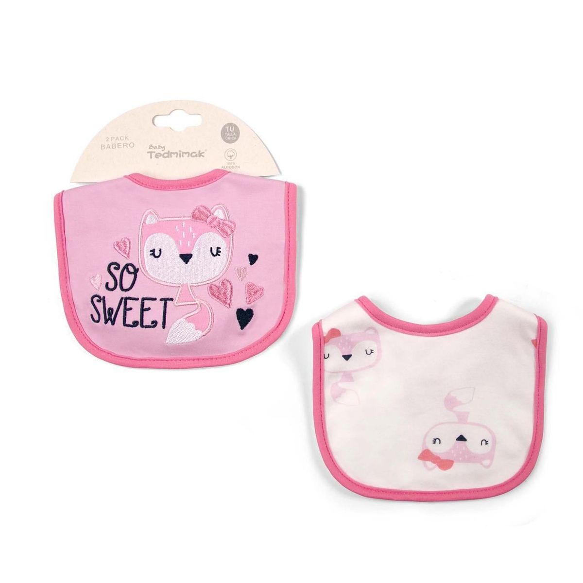 TEDMIMAK - baberos de algodon bebe pack 2 unidades 0/12 meses