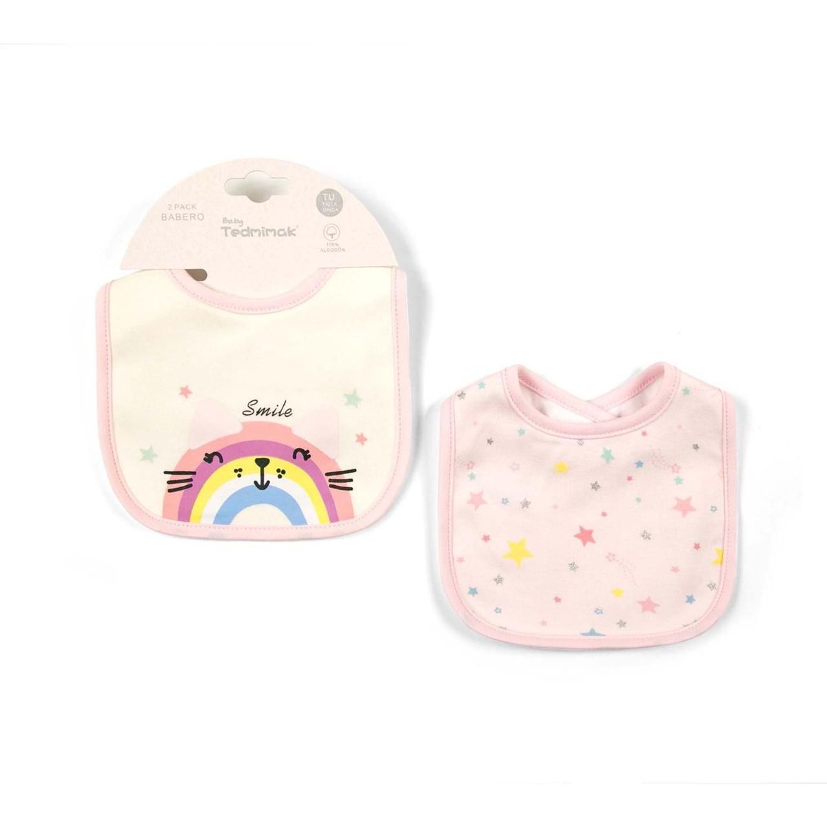 TEDMIMAK - baberos de algodon bebe pack 2 unidades 0/12 meses