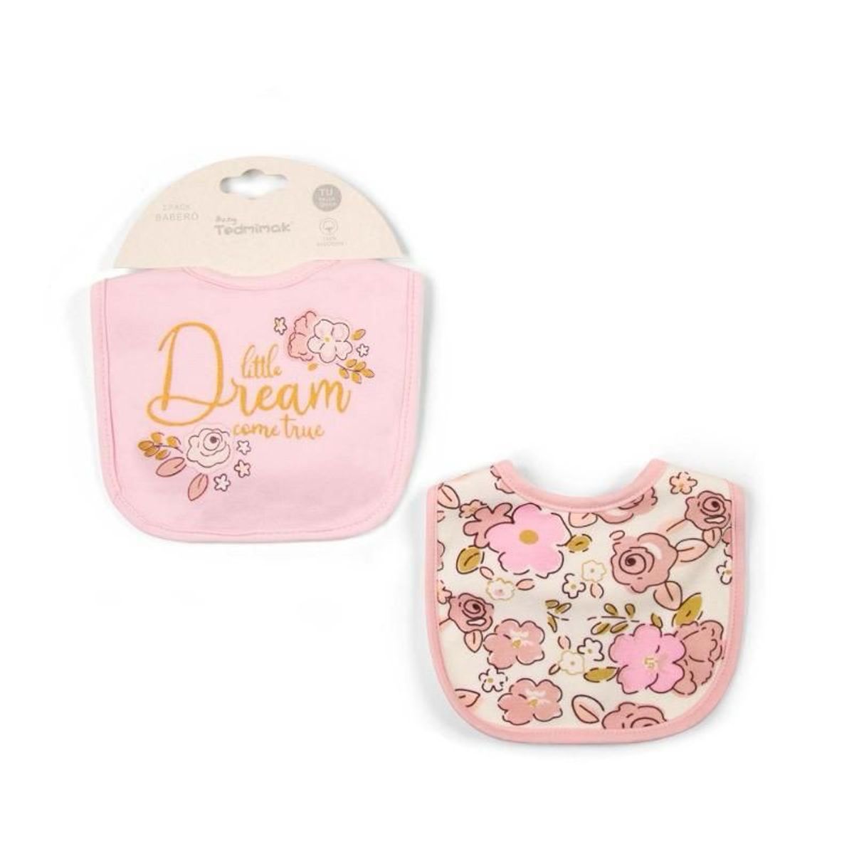 TEDMIMAK - baberos de algodon bebe pack 2 unidades 0/12 meses