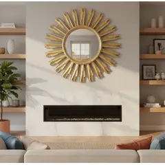 GENERICO - Espejo Decorativo Redondo Diseño Solar 40cm