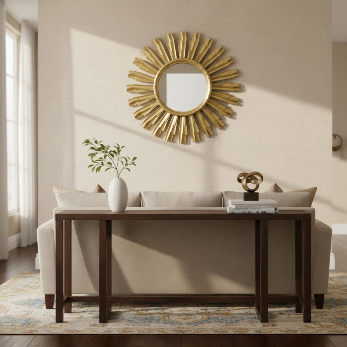 GENERICO - Espejo Decorativo Redondo Diseño Solar 40cm