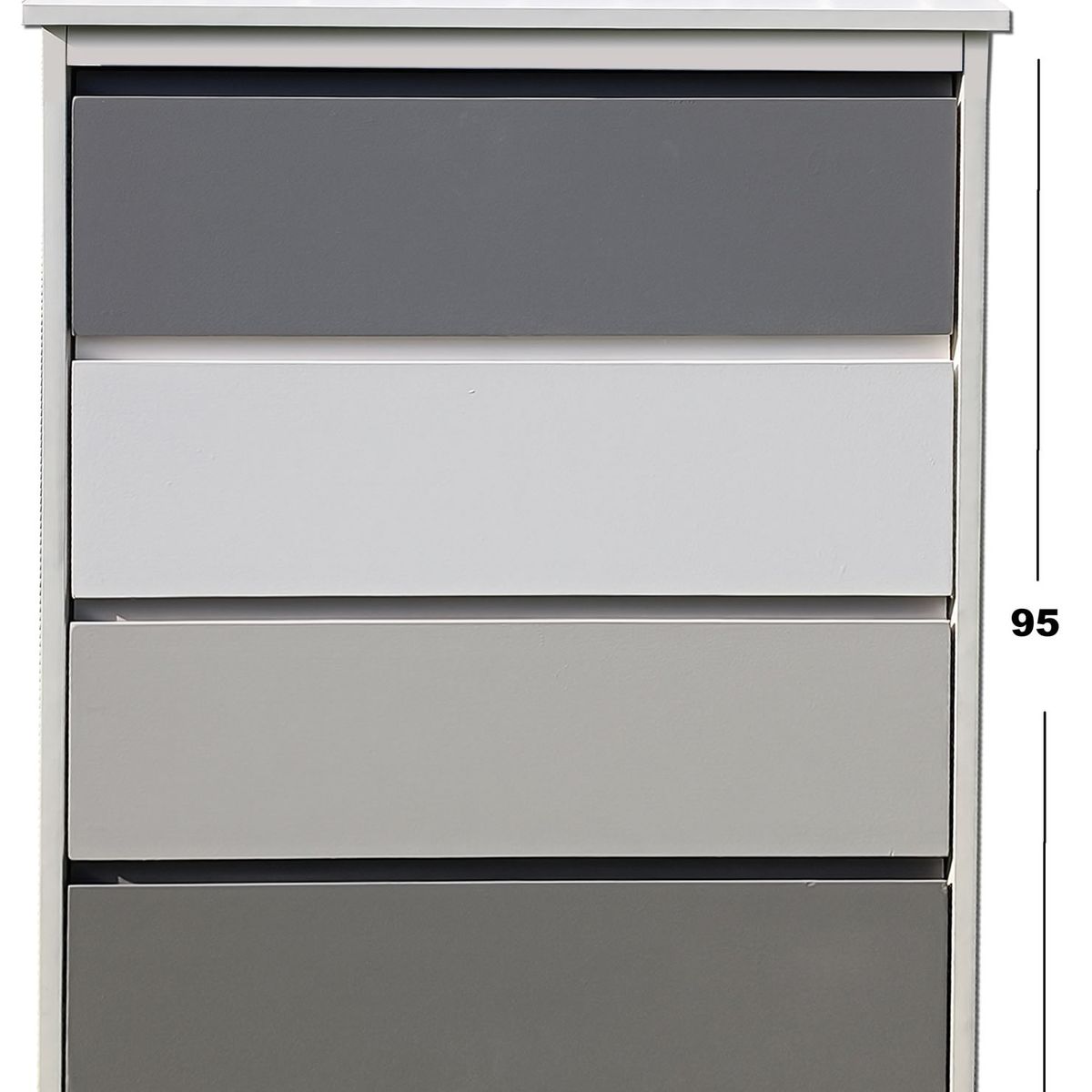 DECORACION CREATIVA - Cajonera Gris Grafito 4 cajones Minimal