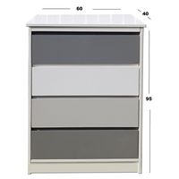 Cajonera Gris Grafito 4 cajones Minimal