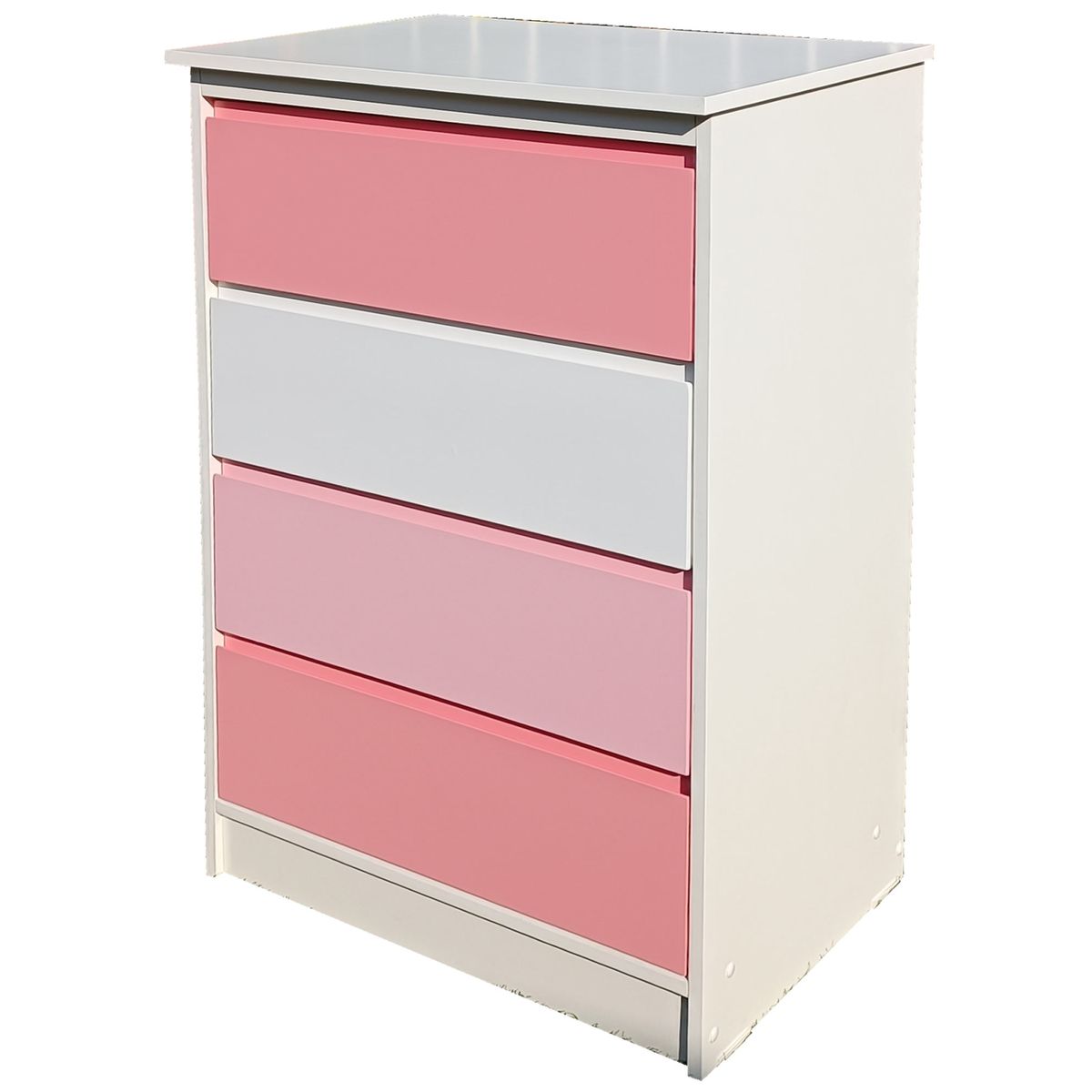 DECORACION CREATIVA - Cajonera 4 cajones Rosado - RosaPastel - Blanco - Linea Minimal