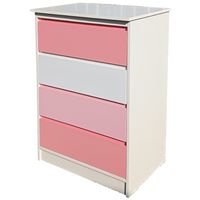 Cajonera 4 cajones Rosado - RosaPastel - Blanco - Linea Minimal