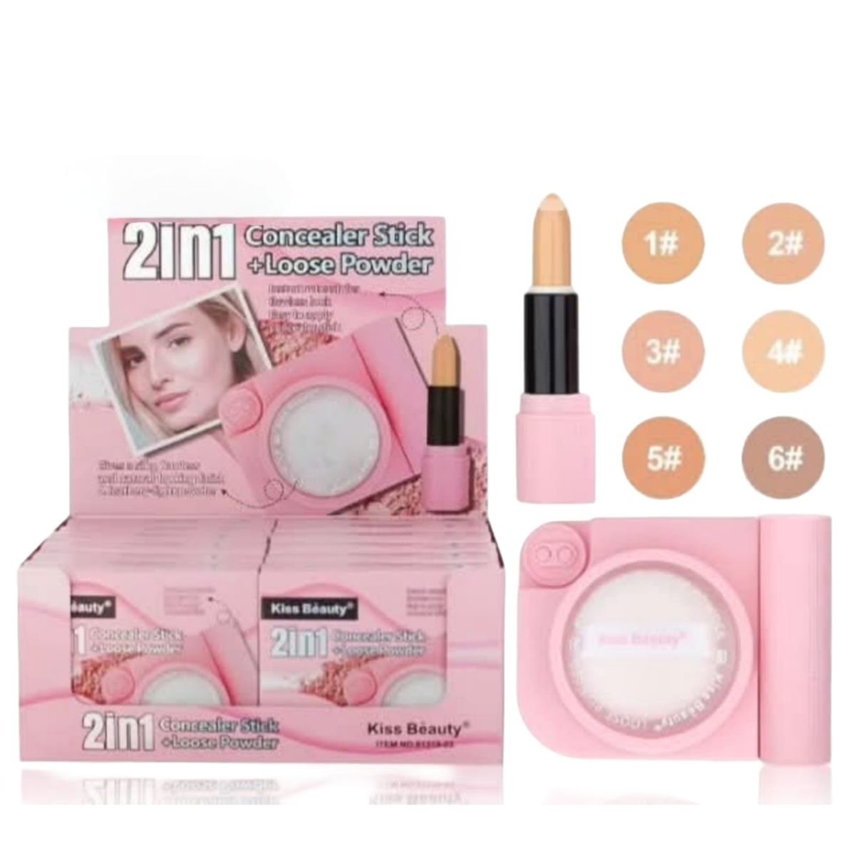 GENERICO - Corrector Kiss Beauty + Polvo Translucido