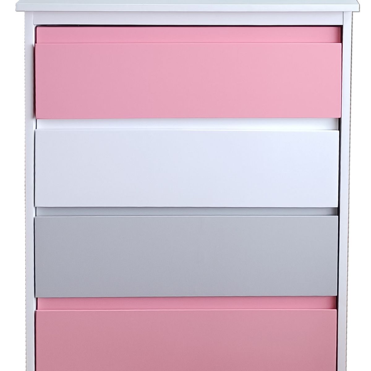 DECORACION CREATIVA - Cajonera Rosado Gris 4 cajones Minimal