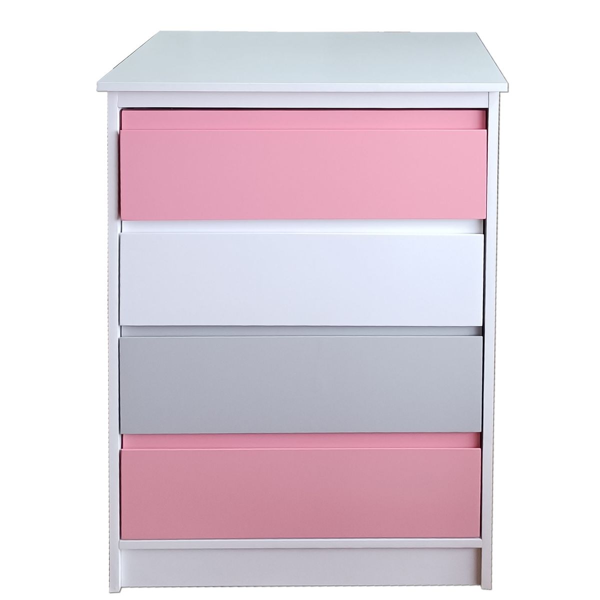 DECORACION CREATIVA - Cajonera Rosado Gris 4 cajones Minimal