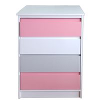 Cajonera Rosado Gris 4 cajones Minimal