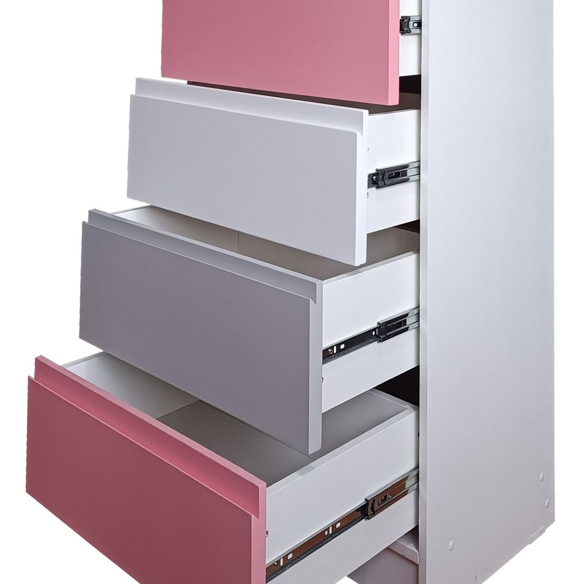 DECORACION CREATIVA - Cajonera Rosado Gris 4 cajones Minimal