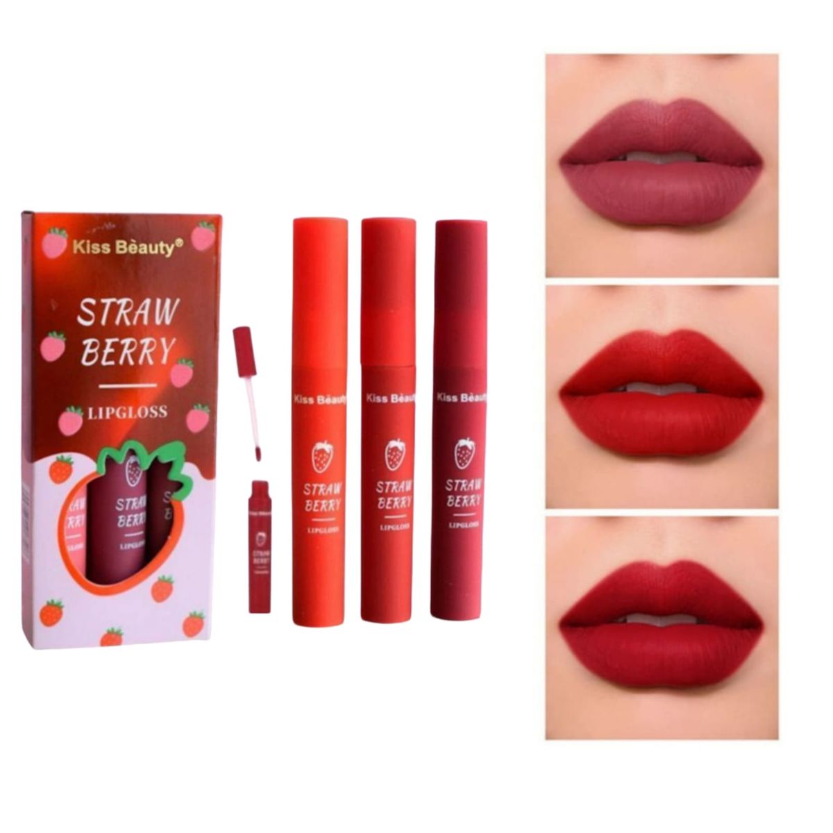 GENERICO - LIPGLOSS Brillo Labial Kiss Beauty 3 Unidades