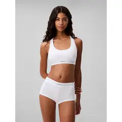 CALVIN KLEIN - Calzón Boyshort Cotton Modal Rib Blanco