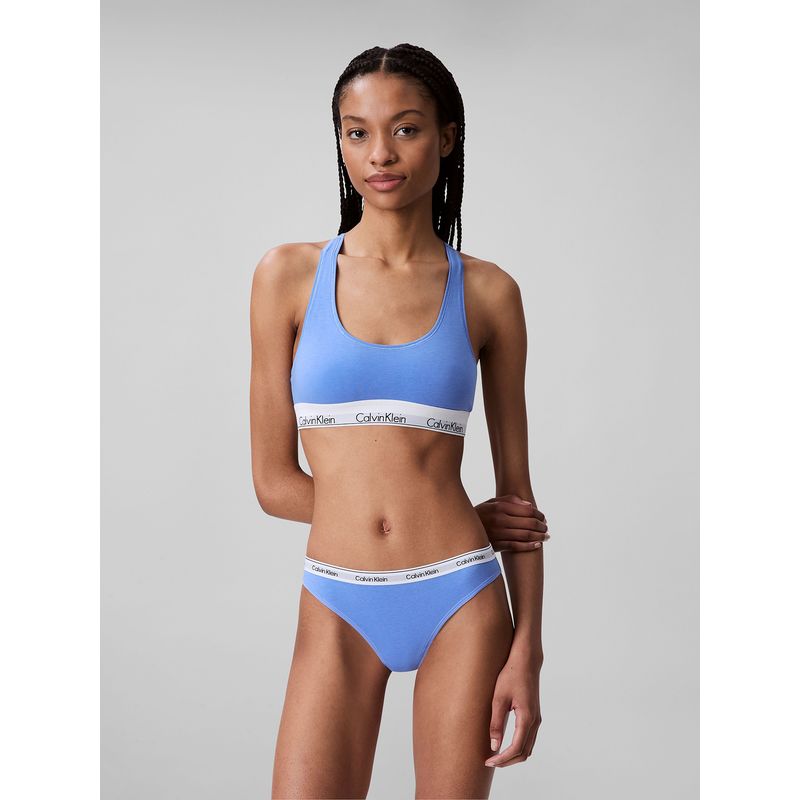CALVIN KLEIN - Calzón Bikini Modern Logo Azul Calvin Klein