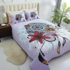 GENERICO - CUBRECAMA DE VERANO 2 PLAZA LILA ATRAPA SUEÑO QUILT DELGADO WYM_.