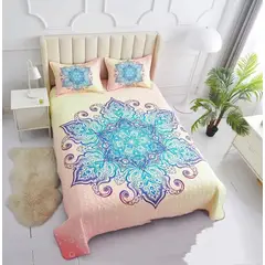 GENERICO - CUBRECAMA DE VERANO 2 PLAZA FLOR MANDALA QUILT DELGADO WYM