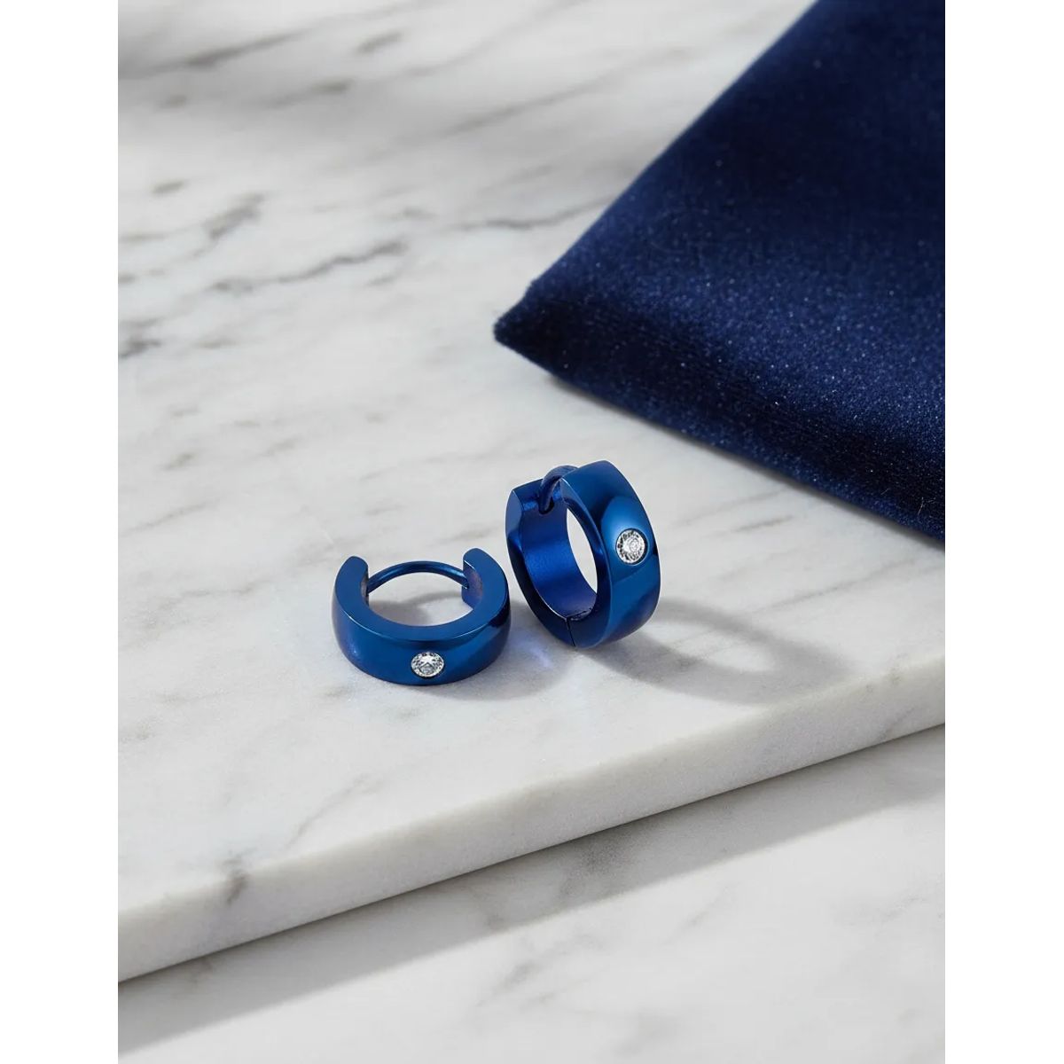 GENERICO - Aros Punk Hombre Mujer Azul Rey Earing Moda