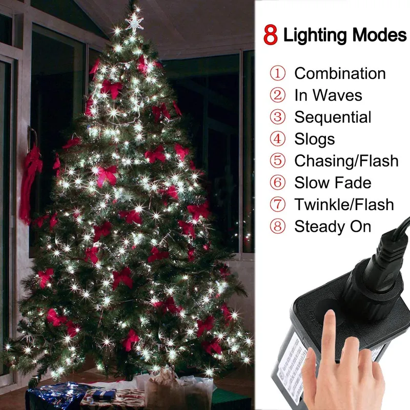 GENERICO - Guirnalda Led Blanco Frio 600 led  40 Metros Decorar Arbol de Navidad