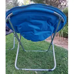 GENERICO - SILLAS PLEGABLES REDONDAS CON ESTRUCTURA DE METAL COLOR AZUL