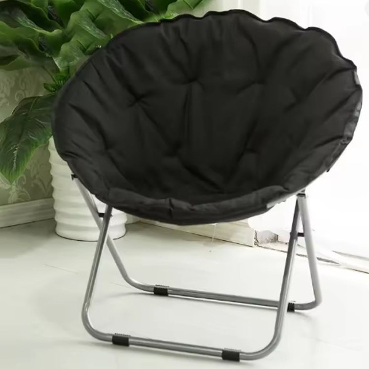 GENERICO - SILLAS PLEGABLES REDONDAS CON ESTRUCTURA DE METAL COLOR NEGRO