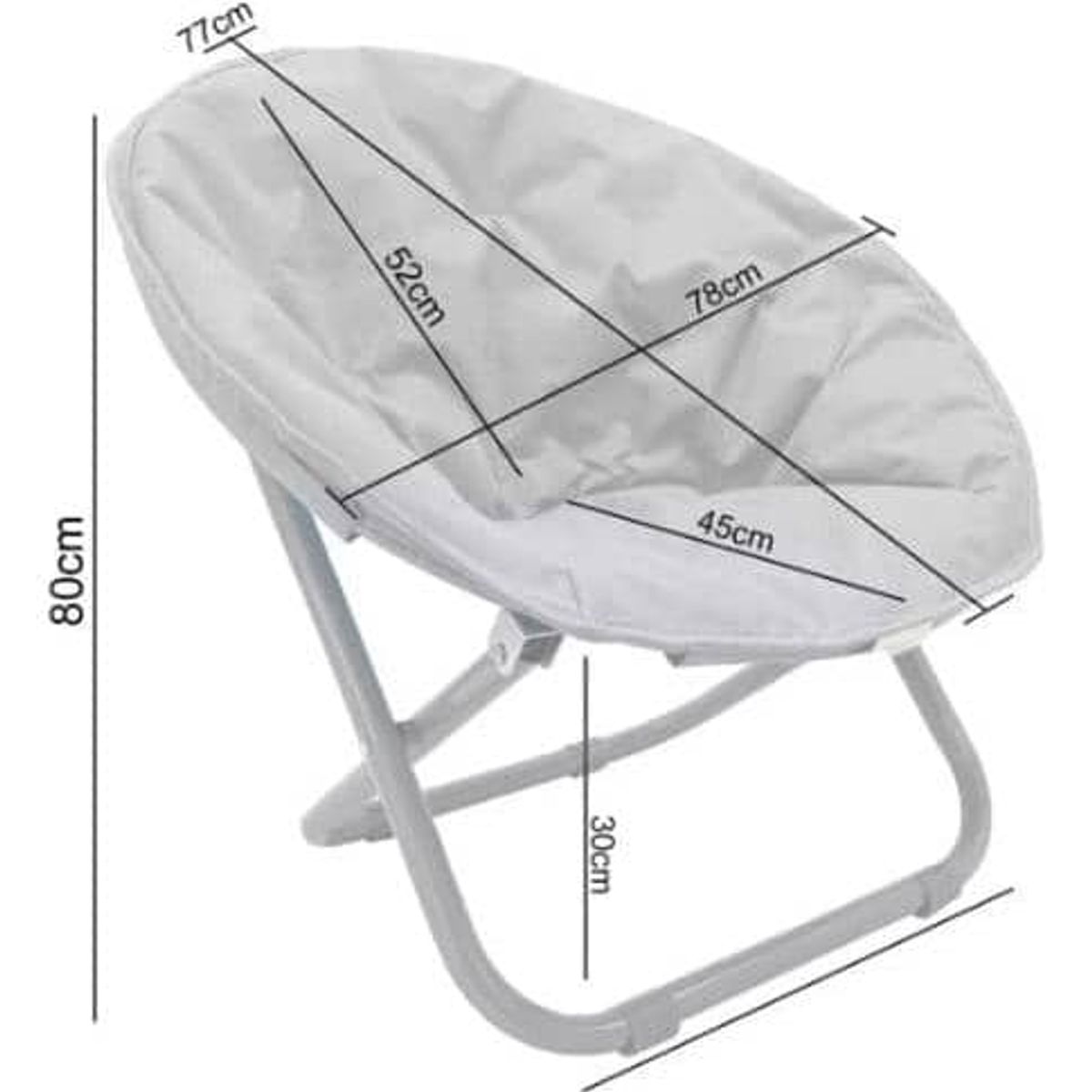 GENERICO - SILLAS PLEGABLES REDONDAS CON ESTRUCTURA DE METAL COLOR GRIS
