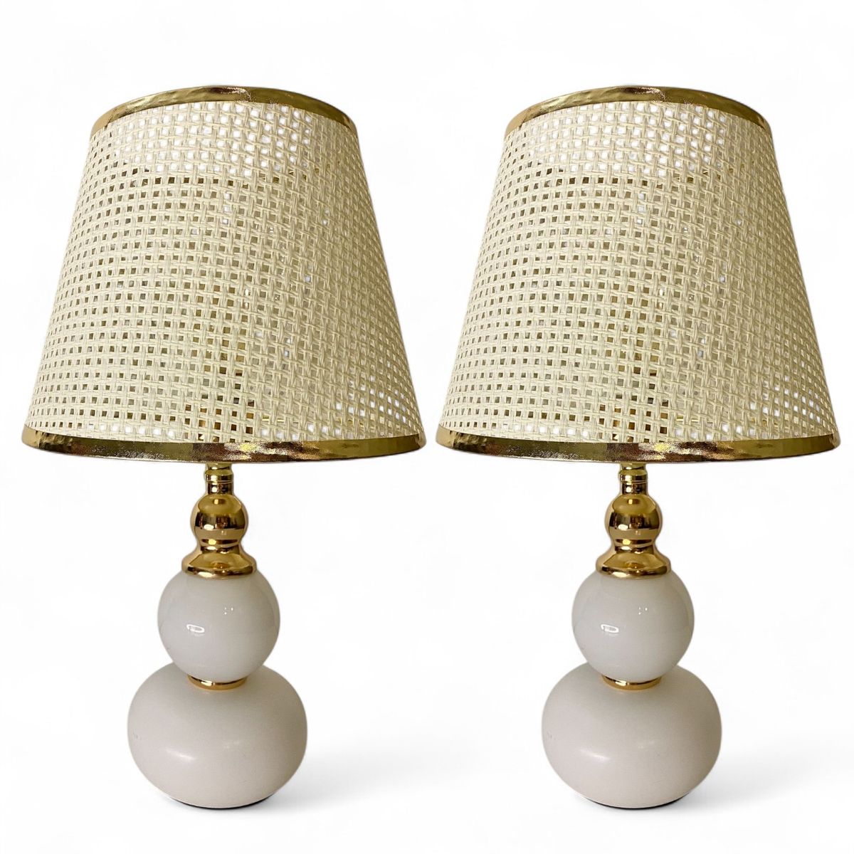 GENERICO - Set 2 Lamparas Velador Mesa Dormitorio Decorativa Moderna Living 42cm