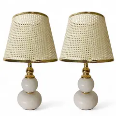 GENERICO - Set 2 Lamparas Velador Mesa Dormitorio Decorativa Moderna Living 42cm