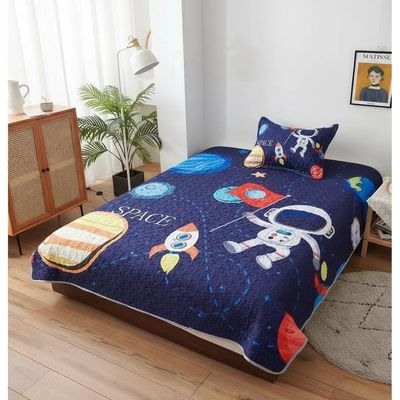 Imagen 2 del producto CUBRECAMA DE NIÑO DE VERANO 1.5 PLAZA AZUL NIÑO ESPACIAL WYM