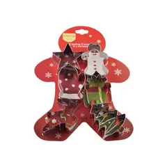 GENERICO - Set 6 Cortadores Moldes Para Galletas De Navidad
