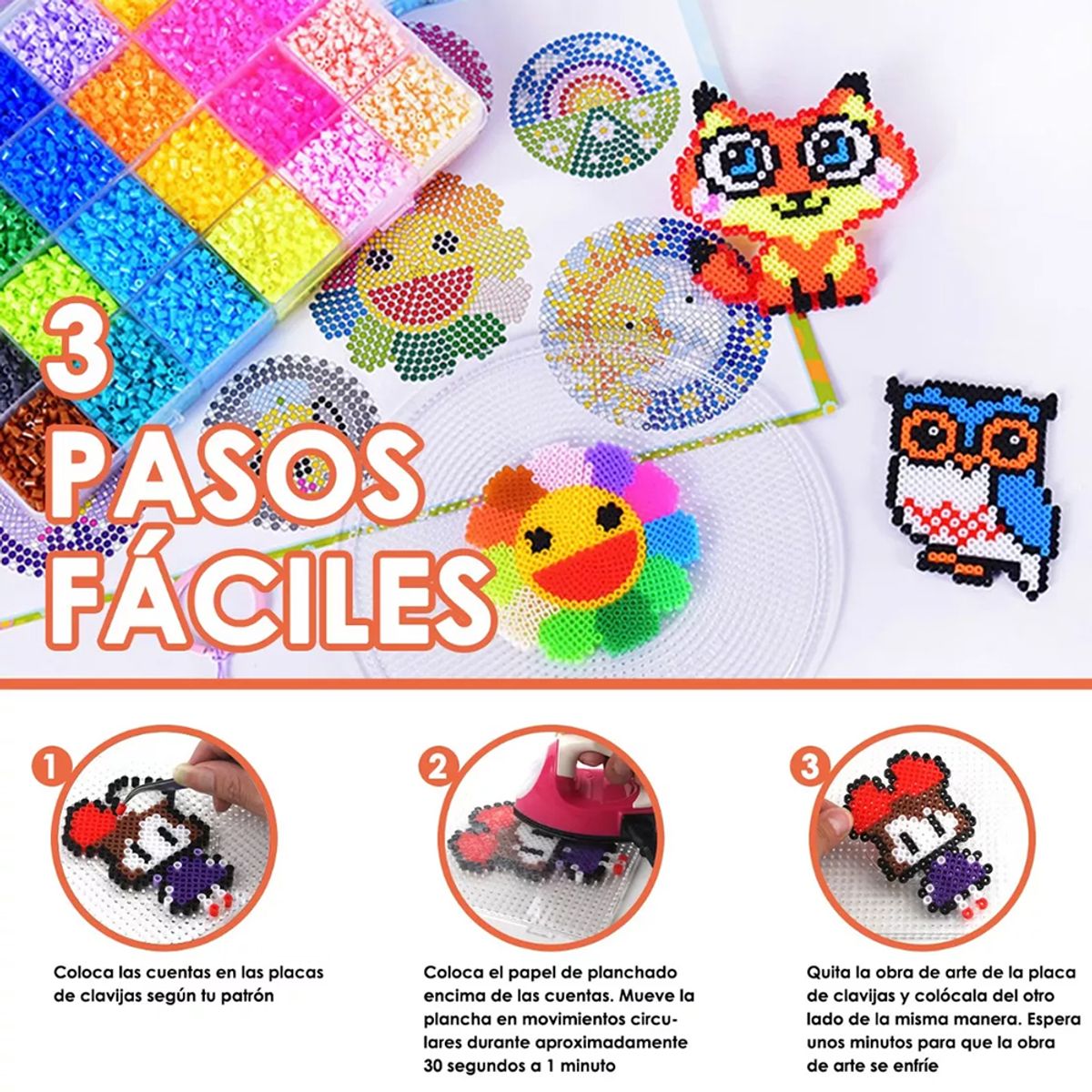 ATURE - Pack Hama Beads 2.6mm 15000pcs 24 Color Y Accesorios