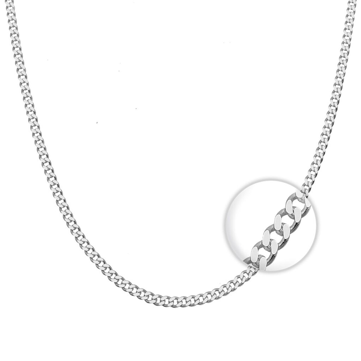 GENERICO - Cadena grumet 2mm 60cm Plata 925