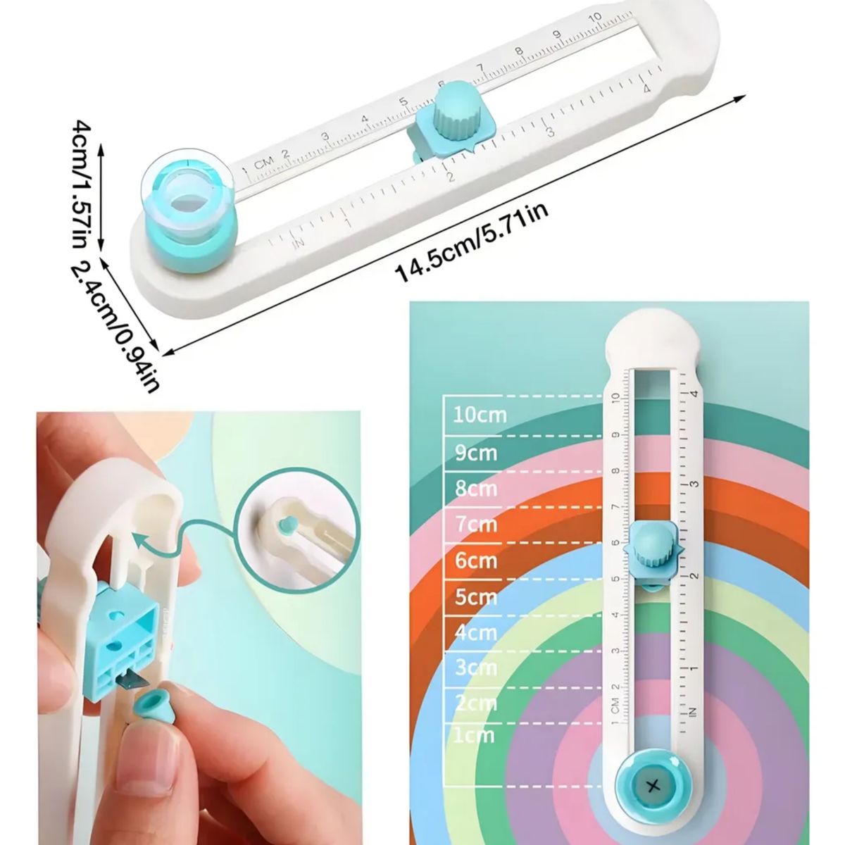 ATURE - Mini Cortador Circular Giratorio Manual De 360 Grados