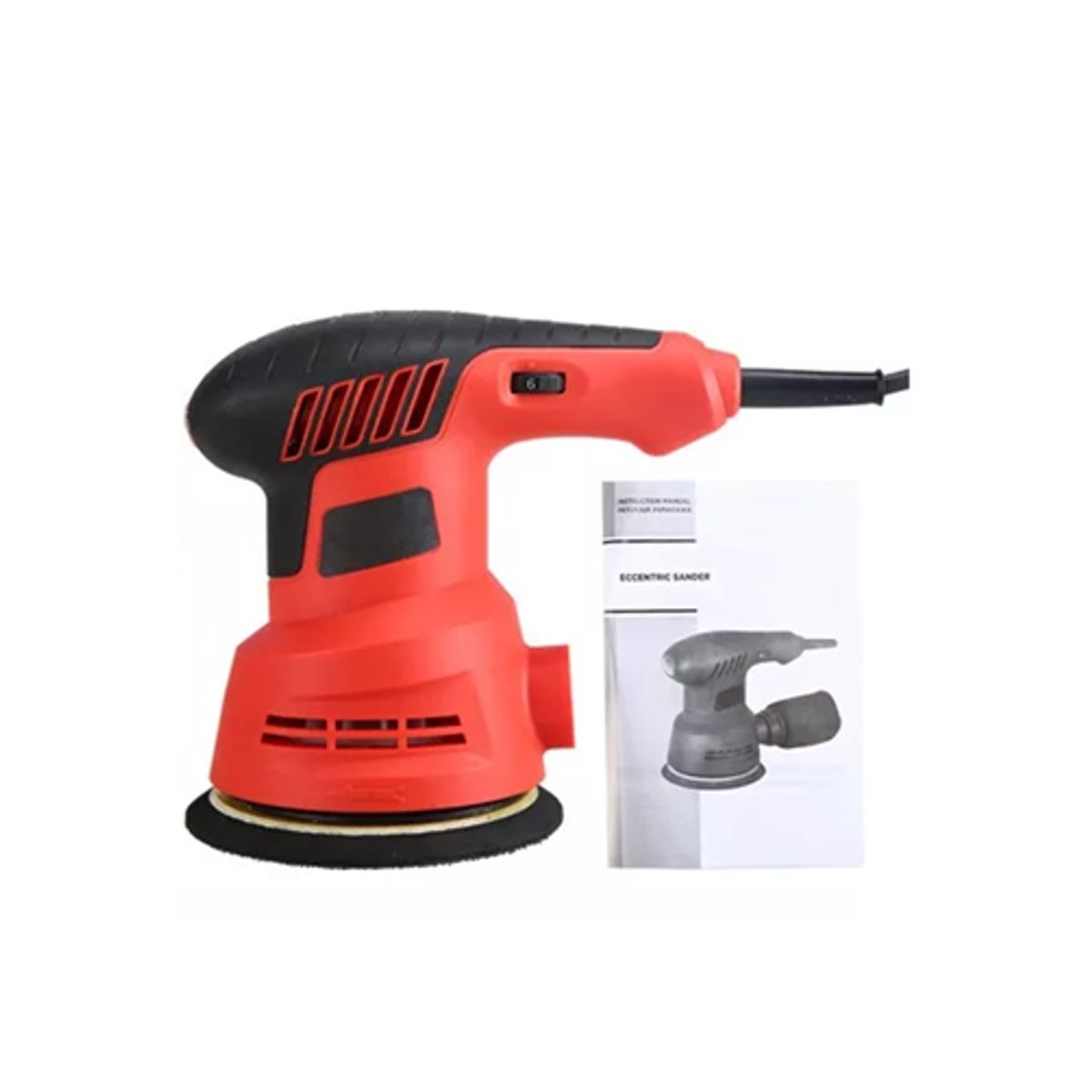 GENERICO - Lijadora roto orbital 300W con accesorios rojo