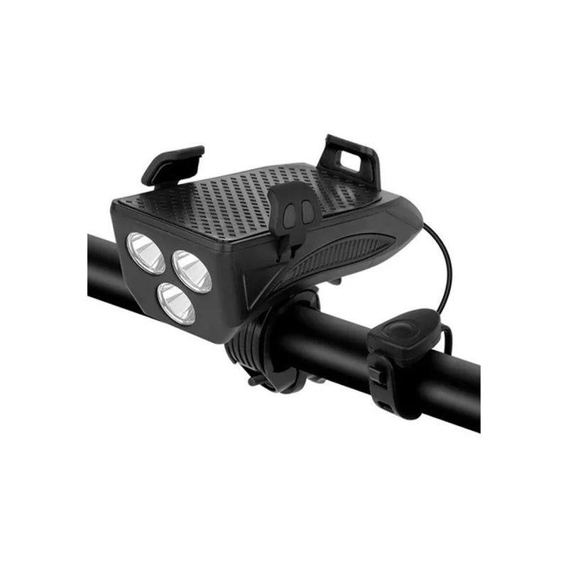 GENERICO - Soporte De Teléfono Con Luz Y Bocina Bicicleta Negro